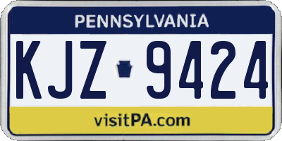 PA license plate KJZ9424
