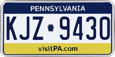 PA license plate KJZ9430