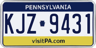 PA license plate KJZ9431