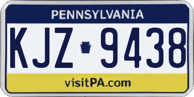PA license plate KJZ9438