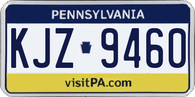 PA license plate KJZ9460