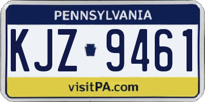 PA license plate KJZ9461