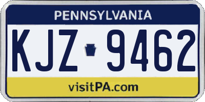 PA license plate KJZ9462