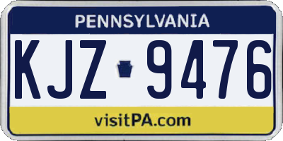 PA license plate KJZ9476
