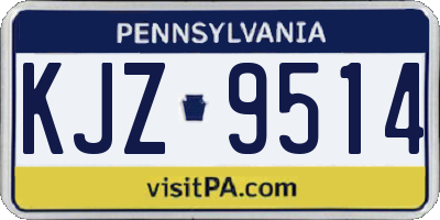 PA license plate KJZ9514