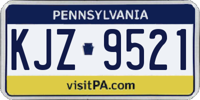 PA license plate KJZ9521