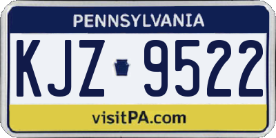 PA license plate KJZ9522