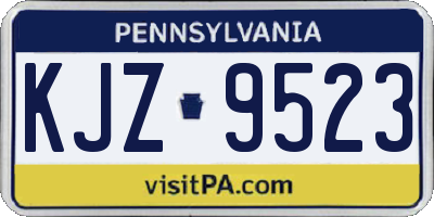 PA license plate KJZ9523