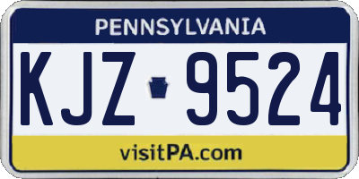 PA license plate KJZ9524