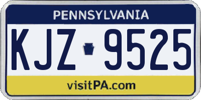 PA license plate KJZ9525