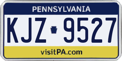 PA license plate KJZ9527