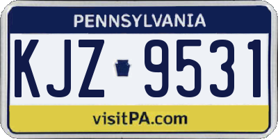 PA license plate KJZ9531