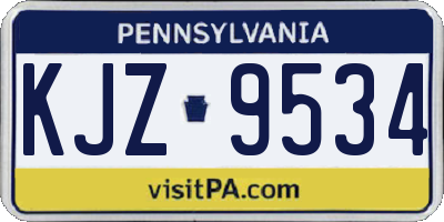 PA license plate KJZ9534