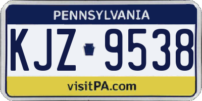 PA license plate KJZ9538