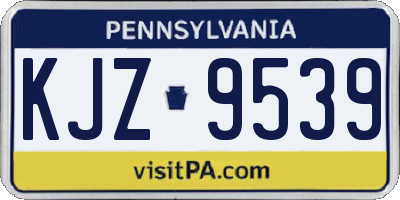 PA license plate KJZ9539