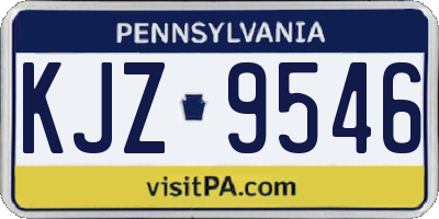 PA license plate KJZ9546