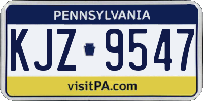 PA license plate KJZ9547