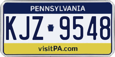 PA license plate KJZ9548