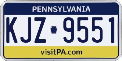 PA license plate KJZ9551