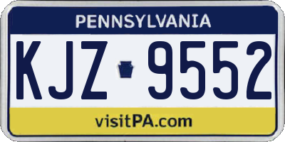 PA license plate KJZ9552