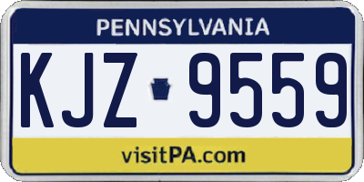PA license plate KJZ9559