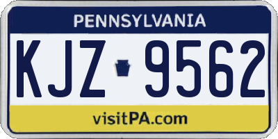 PA license plate KJZ9562