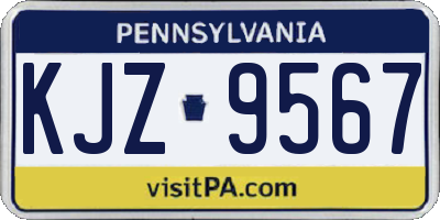 PA license plate KJZ9567