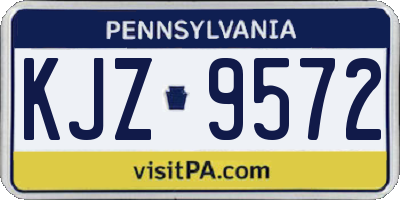 PA license plate KJZ9572