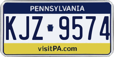 PA license plate KJZ9574