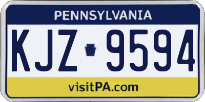 PA license plate KJZ9594