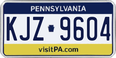 PA license plate KJZ9604