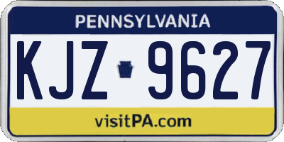 PA license plate KJZ9627
