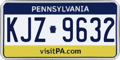 PA license plate KJZ9632