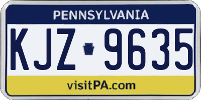 PA license plate KJZ9635