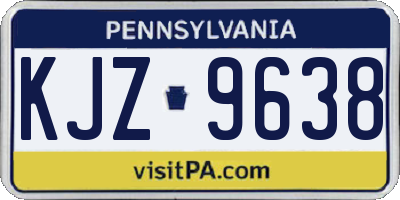 PA license plate KJZ9638