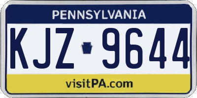 PA license plate KJZ9644