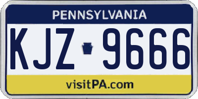 PA license plate KJZ9666
