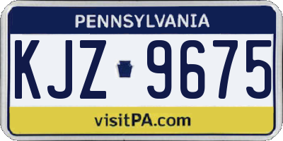 PA license plate KJZ9675