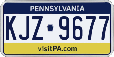 PA license plate KJZ9677