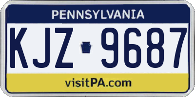 PA license plate KJZ9687