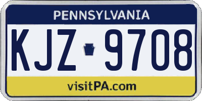 PA license plate KJZ9708