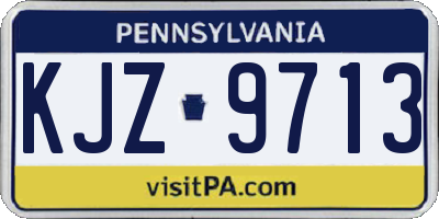PA license plate KJZ9713