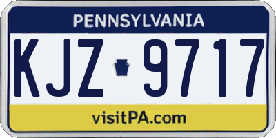 PA license plate KJZ9717
