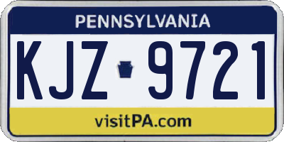 PA license plate KJZ9721
