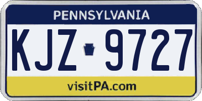 PA license plate KJZ9727