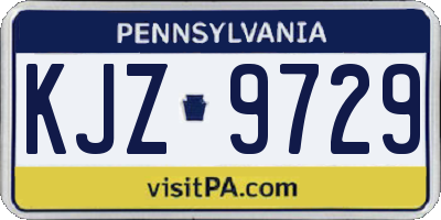 PA license plate KJZ9729