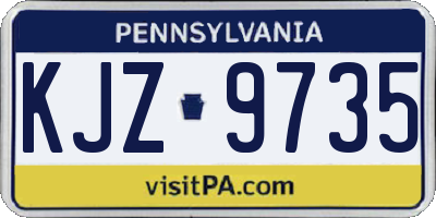 PA license plate KJZ9735
