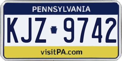 PA license plate KJZ9742