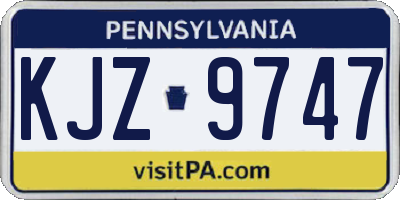 PA license plate KJZ9747