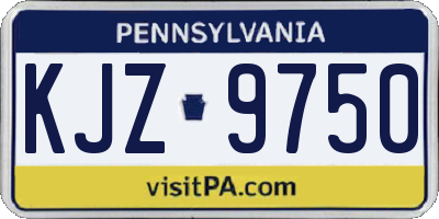 PA license plate KJZ9750